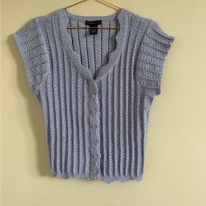 Design History Light Lavender Openwork Knit Top